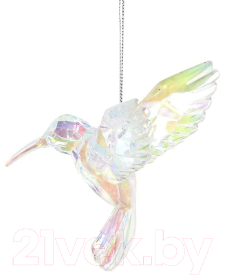 Елочная игрушка Gisela Graham Rose Ball Колибри радужный / 12977 - фото