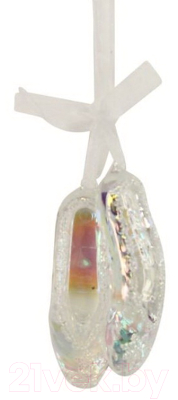 Елочная игрушка Gisela Graham Rose Ball Пуанты радужные / 11459 - фото