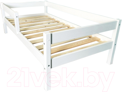 Кровать-тахта детская EcoWood Эльза 80x160 / ECO.001.00036.80-160.W - фото