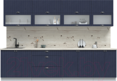 Кухонный гарнитур Интерлиния Берес 3.0Б (дуб королевский/бискайская сосна) - фото