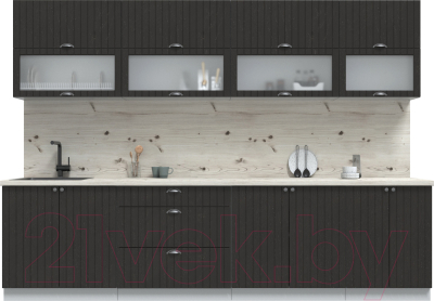 Кухонный гарнитур Интерлиния Берес 3.0Б (дуб английский/бискайская сосна) - фото