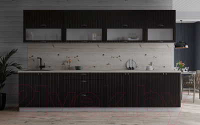 Кухонный гарнитур Интерлиния Берес 3.0Б (дуб английский/бискайская сосна)