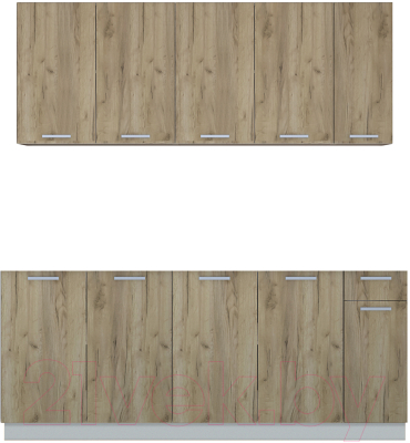 Кухонный гарнитур Интерлиния Мила Лайт 2.0-60 без столешницы (дуб золотой) - фото