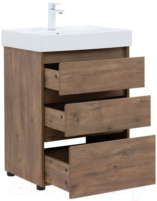 Тумба с умывальником Aquanet Nova Lite 60 / 307074 (дуб рустикальный)