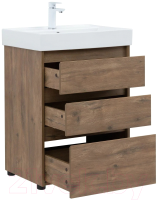 Тумба с умывальником Aquanet Nova Lite 60 / 307074 (дуб рустикальный)