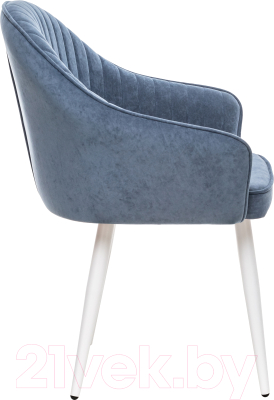 Стул Импэкс Leset Вайд с подлокотниками (белый/велюр синий)