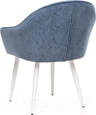 Стул Импэкс Leset Вайд с подлокотниками (белый/велюр синий)