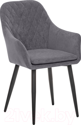 Стул Импэкс Leset Слим с подлокотниками (черный/велюр графит) - фото