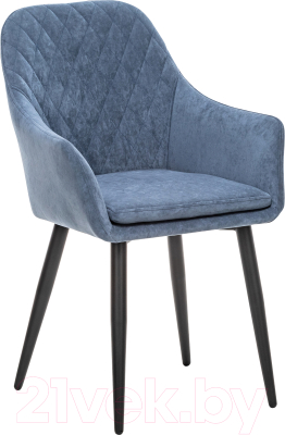Стул Импэкс Leset Слим с подлокотниками (черный/велюр синий) - фото
