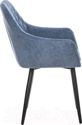 Стул Импэкс Leset Слим с подлокотниками (черный/велюр синий)