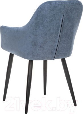 Стул Импэкс Leset Слим с подлокотниками (черный/велюр синий)