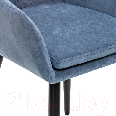 Стул Импэкс Leset Слим с подлокотниками (черный/велюр синий)