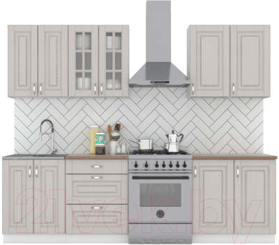 Кухонный гарнитур Интермебель Бостон-6 2.1 (ясень капучино софт/тунис) - фото