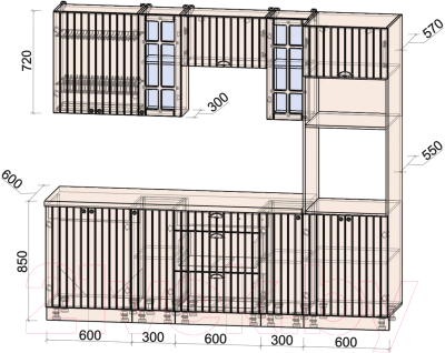 Готовая кухня Интерлиния Берес 2.4В
