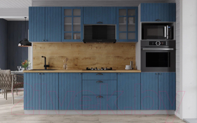 Кухонный гарнитур Интерлиния Берес 2.6В (дуб лазурный/дуб бунратти)