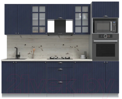 Кухонный гарнитур Интерлиния Берес 2.6В (дуб королевский/бискайская сосна) - фото