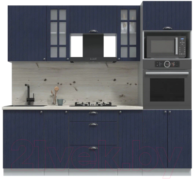 Кухонный гарнитур Интерлиния Берес 2.3В (дуб королевский/бискайская сосна) - фото