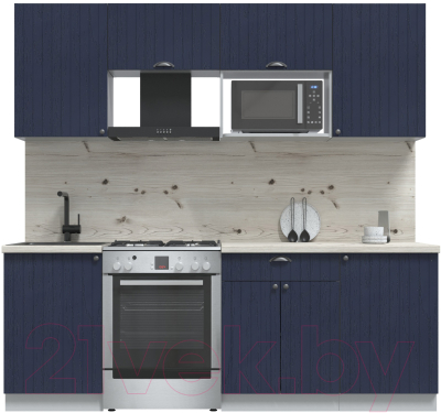 Кухонный гарнитур Интерлиния Берес 2.2В (дуб королевский/бискайская сосна) - фото