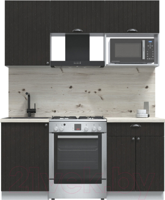 Кухонный гарнитур Интерлиния Берес 1.7В (дуб английский/бискайская сосна) - фото