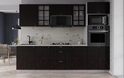 Кухонный гарнитур Интерлиния Берес 2.5В (дуб английский/бискайская сосна)