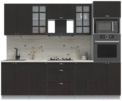 Кухонный гарнитур Интерлиния Берес 2.6В (дуб английский/бискайская сосна) - фото