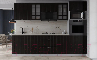 Кухонный гарнитур Интерлиния Берес 2.6В (дуб английский/бискайская сосна)