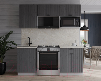 Кухонный гарнитур Интерлиния Берес 1.7В (дуб серый/опал светлый)