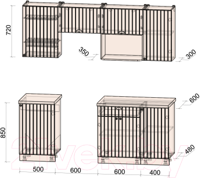 Готовая кухня Интерлиния Берес 2.1В