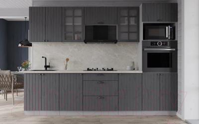 Кухонный гарнитур Интерлиния Берес 2.6В (дуб серый/опал светлый)