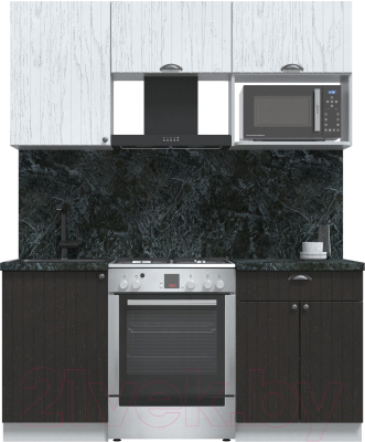 Кухонный гарнитур Интерлиния Берес 1.7В (дуб английский/дуб полярный/кастилло темный) - фото