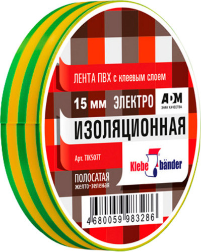 Изолента Klebebander ПВХ 15ммx20м / TIK507T - фото