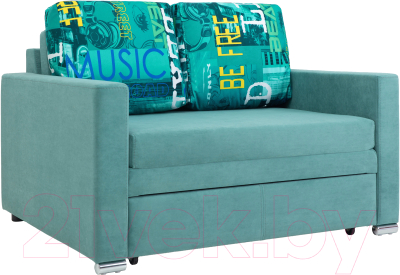 Диван KRONES Афродита выкатной 195x120 (велюр бирюзово-зеленый/рисунок)