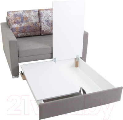 Диван KRONES Афродита выкатной 195x120 (велюр светло-серый/рисунок)