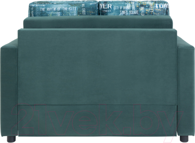 Диван KRONES Афродита выкатной 195x100 (велюр зеленый/рисунок)