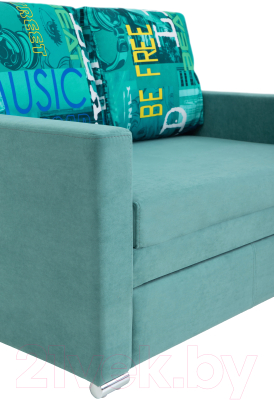 Диван KRONES Афродита выкатной 195x140 (велюр бирюзово-зеленый/рисунок)
