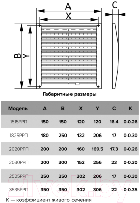 Решетка вентиляционная ERA 1825РРП