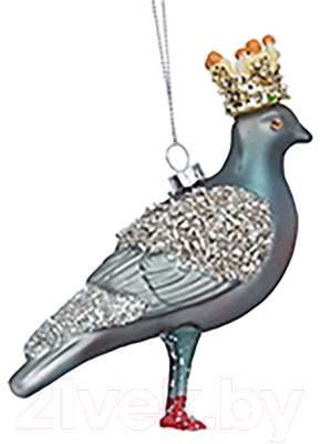 Елочная игрушка Gisela Graham London Christmas. Голубь в короне / 86 - фото