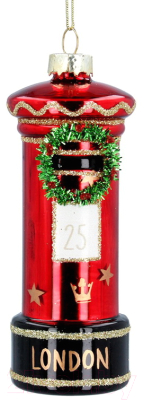 Елочная игрушка Gisela Graham London Christmas. Почтовый ящик с венком / 860 - фото