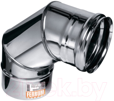 Поворот дымохода Ferrum Ф90 / f2427 (угол 90°, 304/0.8мм) - фото