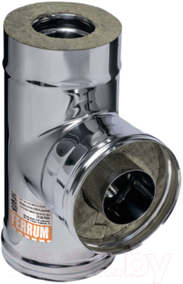 Тройник для дымохода Ferrum 90° 304/0.8мм Ф115x200 / f4451 - фото