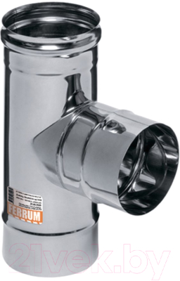 Тройник для дымохода Ferrum 90° 304/0.8мм Ф115 / f4727 - фото