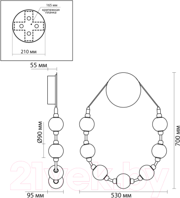 Бра Odeon Light Crystal 5007/25WL