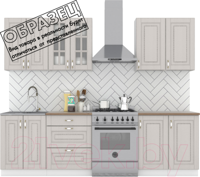 Кухонный гарнитур Интермебель Бостон-6 2.1 (ясень капучино софт/венато) - фото