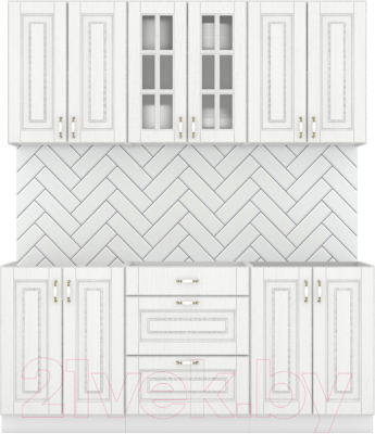 Кухонный гарнитур Интермебель Бостон-4 1.8 без столешницы (акация белая) - фото