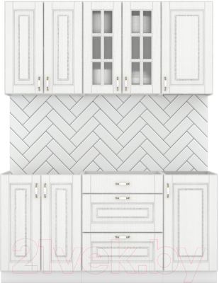 Кухонный гарнитур Интермебель Бостон-2 1.6 без столешницы (акация белая) - фото