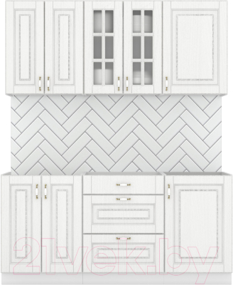 Кухонный гарнитур Интермебель Бостон-3 1.7 без столешницы (акация белая) - фото