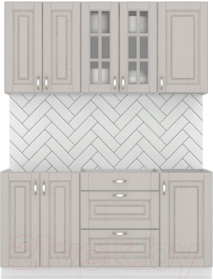 Кухонный гарнитур Интермебель Бостон-2 1.6 без столешницы (ясень капучино софт) - фото