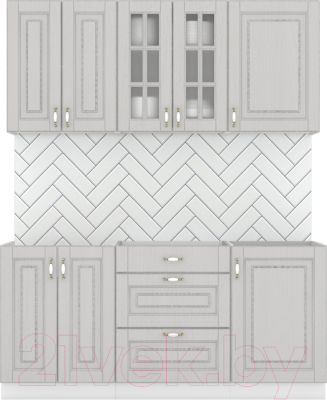 Кухонный гарнитур Интермебель Бостон-3 1.7 без столешницы (ясень капучино софт) - фото