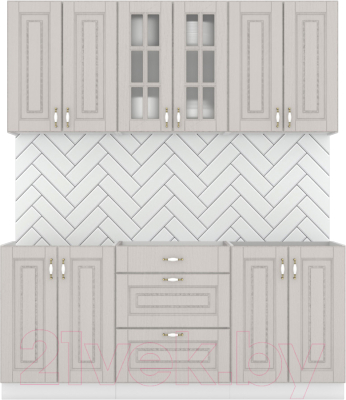 Кухонный гарнитур Интермебель Бостон-4 1.8 без столешницы (ясень капучино софт) - фото