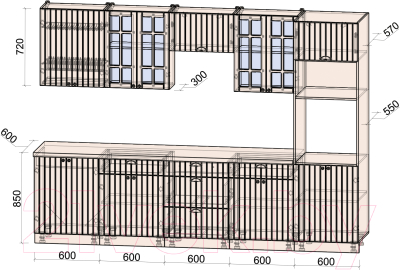 Готовая кухня Интерлиния Берес 3.0В